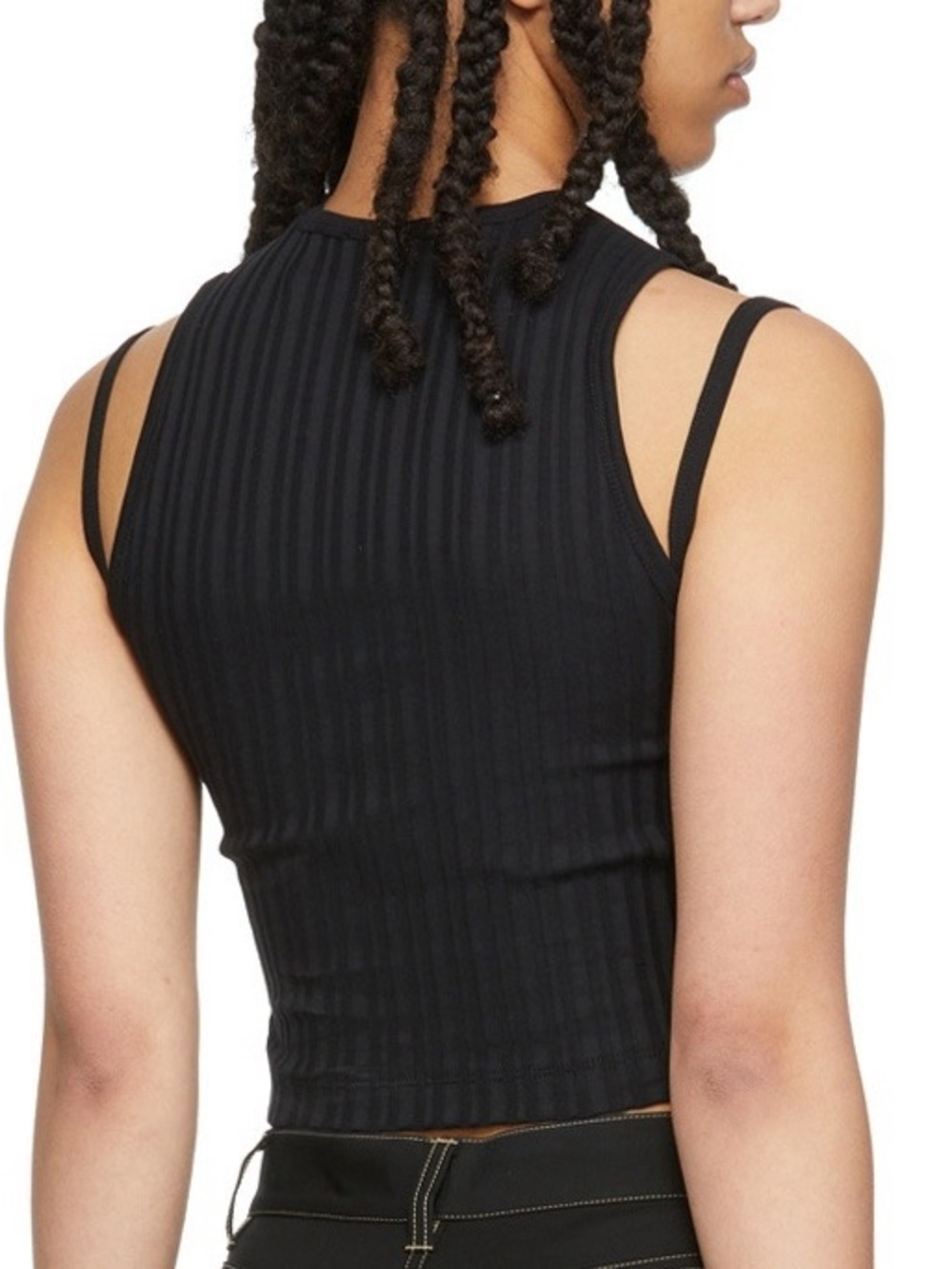 NWT Helmut Lang Rib Muscle T cropped tank black - Picture 3 of 6